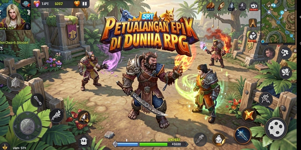 Tangkapan layar menggambarkan aksi seru dalam permainan RPG 5RT.