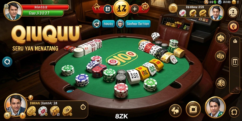 Screenshot gameplay QiuQiu di 8ZK yang menarik.