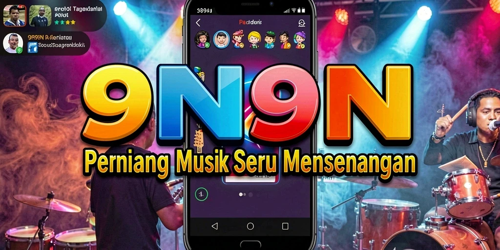 Screenshot gameplay 9N9N yang menunjukkan aksi seru bermain musik.