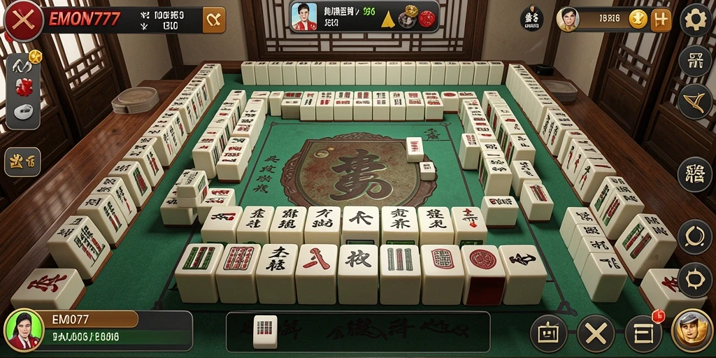 Tampilan gameplay menarik dari EMON777 dalam permainan Mahjong.