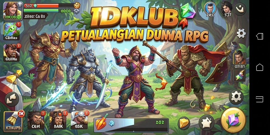 Tampilan gameplay seru dalam RPG IDKLUB yang mendebarkan.