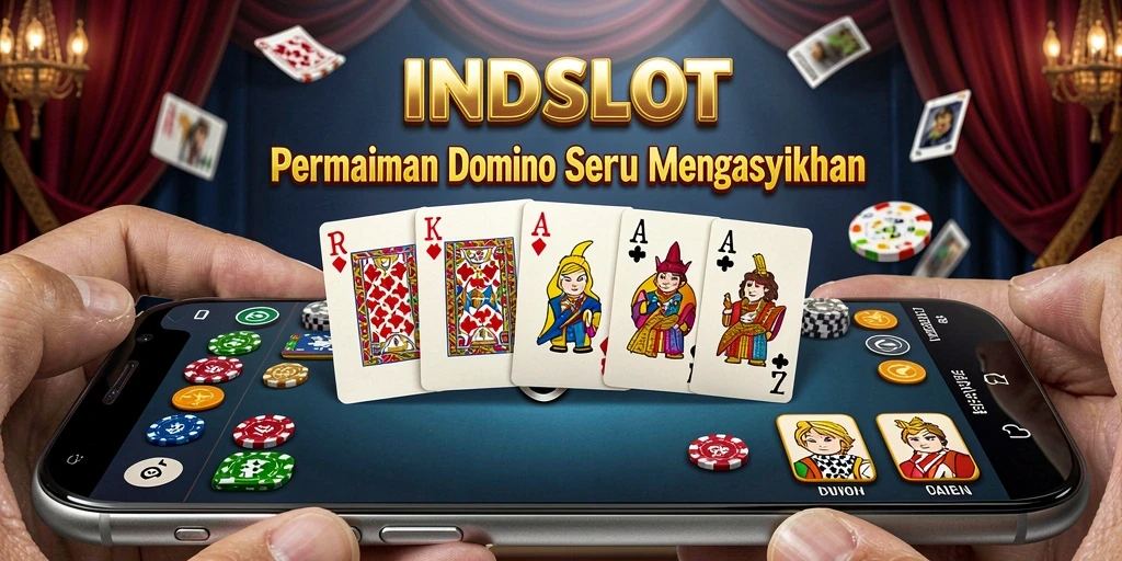 Tampilan gameplay INDSLOT yang menarik dengan karakter Domino.
