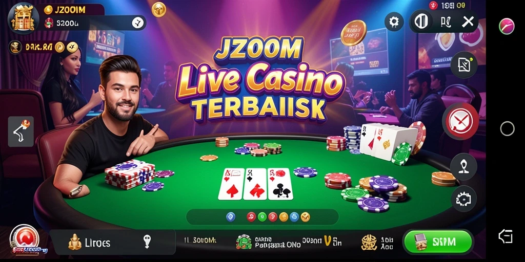 Tampilan permainan J200M dengan dealer langsung yang menarik.