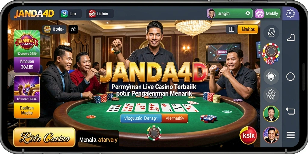Screenshot JANDA4D menampilkan dealer profesional dan pemain aktif.