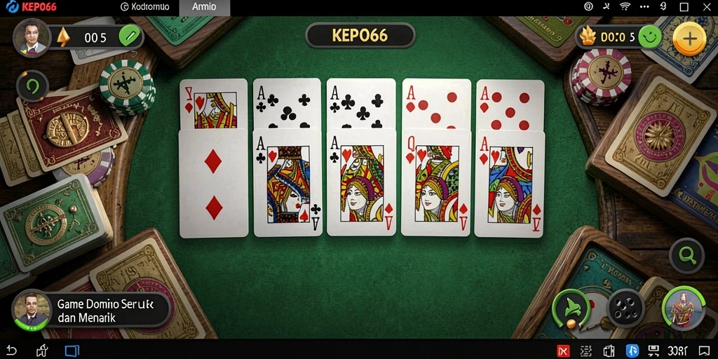 Screenshot gameplay domino yang seru dan interaktif.