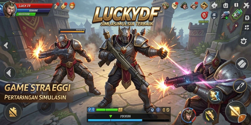 Tampilan gameplay menarik di LUCKYDF dengan pertarungan strategis.