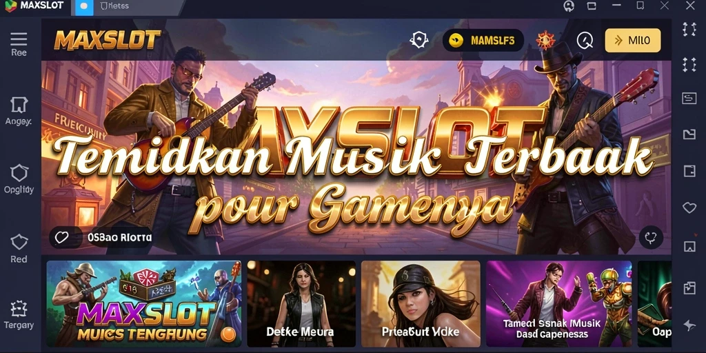 Screenshot gameplay MAXSLOT menunjukkan pemain menikmati musik dengan antusias.