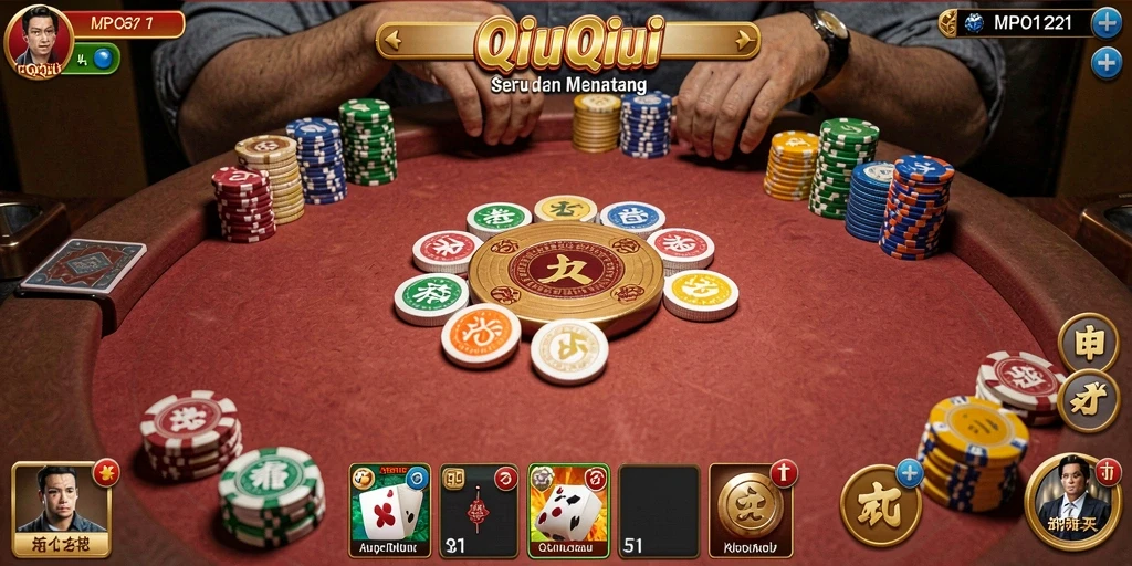 Screenshot MPO1221 menampilkan aksi permainan QiuQiu yang seru.