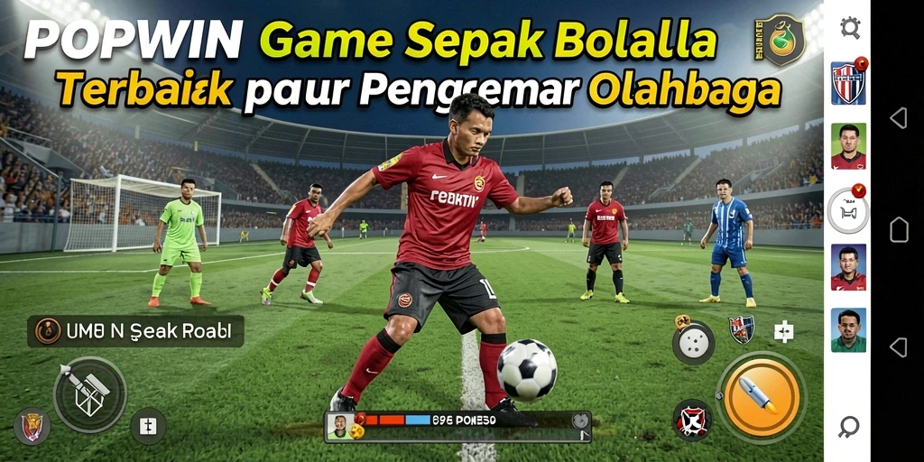 Tampilan menarik dari gameplay seru POPWIN yang menghidupkan sepak bola.