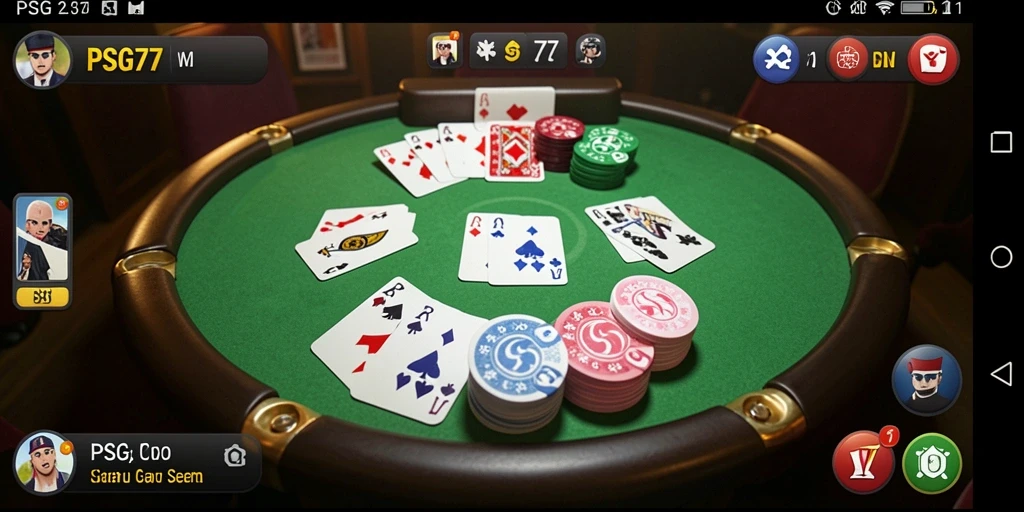 Tampilan gameplay Gaple yang menarik dan interaktif di PSG77.