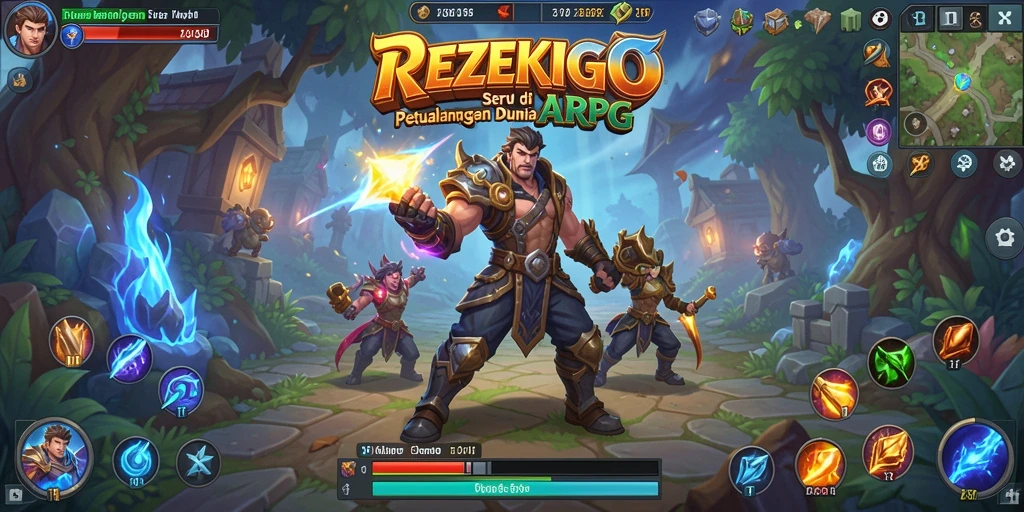 Tampilan gameplay menarik dari <strong>REZEKIGO</strong> dengan berbagai karakter dan monster.