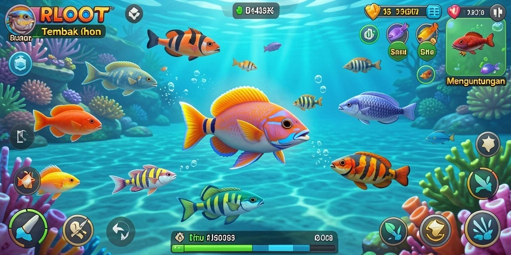 Tangkapan layar utama dari gameplay seru Tembak Ikan RPLOOT.
