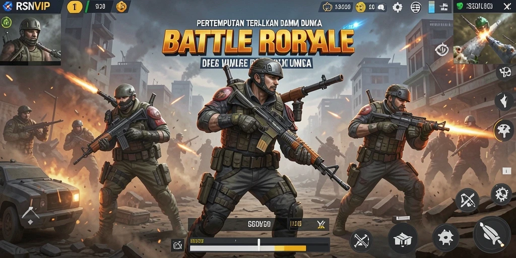 Gameplay seru pertarungan Battle Royale di RSNVIP.