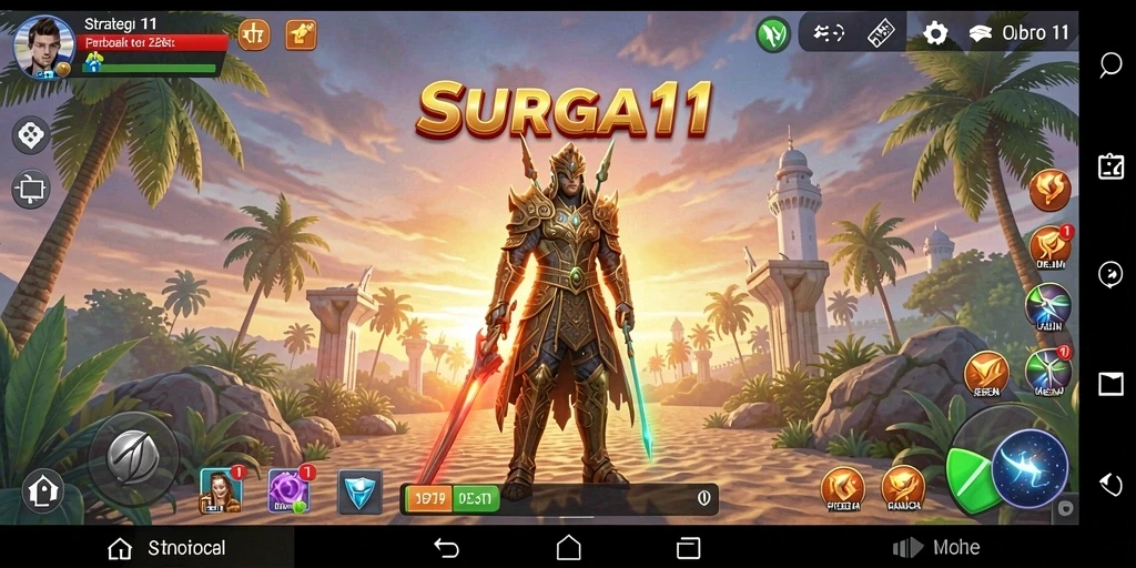 Tampilan gameplay SURGA11 dengan strategi menaklukkan lawan.