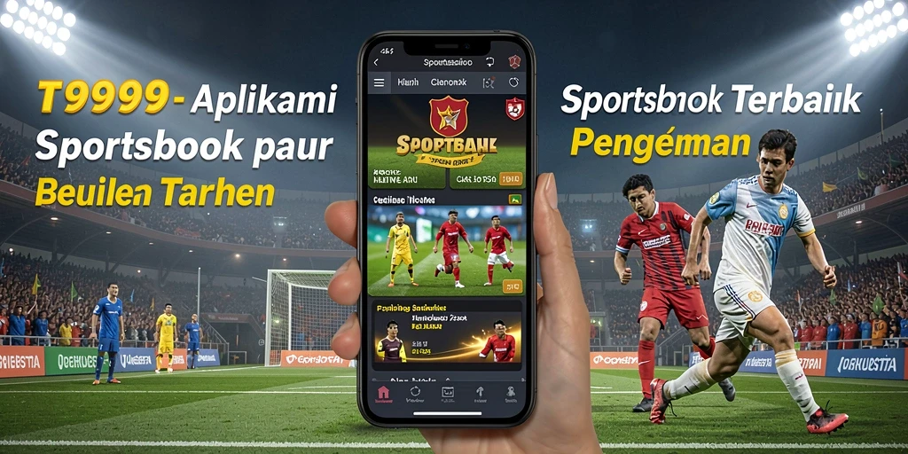Tampilan screenshot utama T9999 menampilkan fitur gameplay Sportsbook yang menarik.